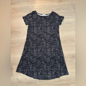 A-line Black and white T shirt Dress